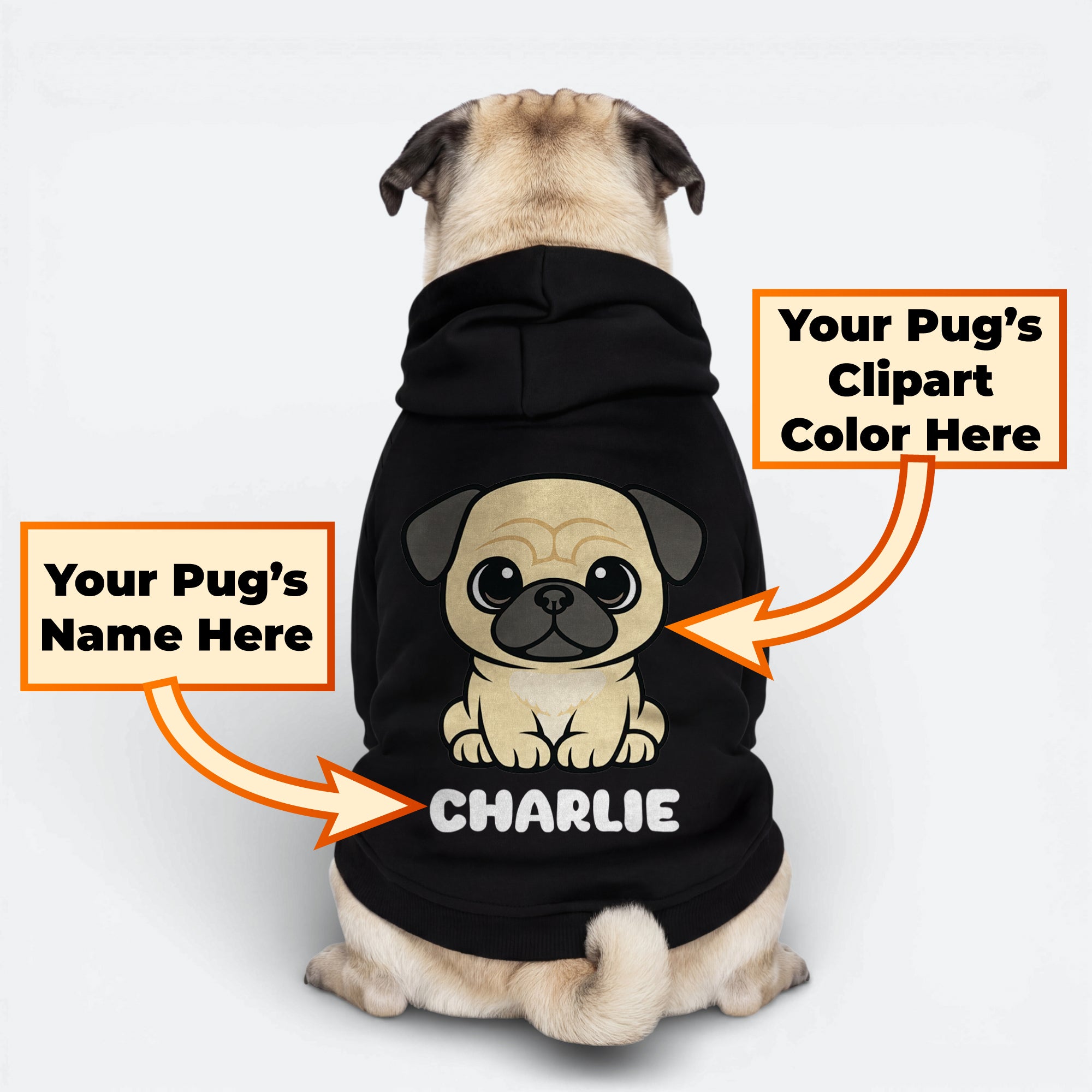 Cherry - Personalized Pug Cotton Hoodie