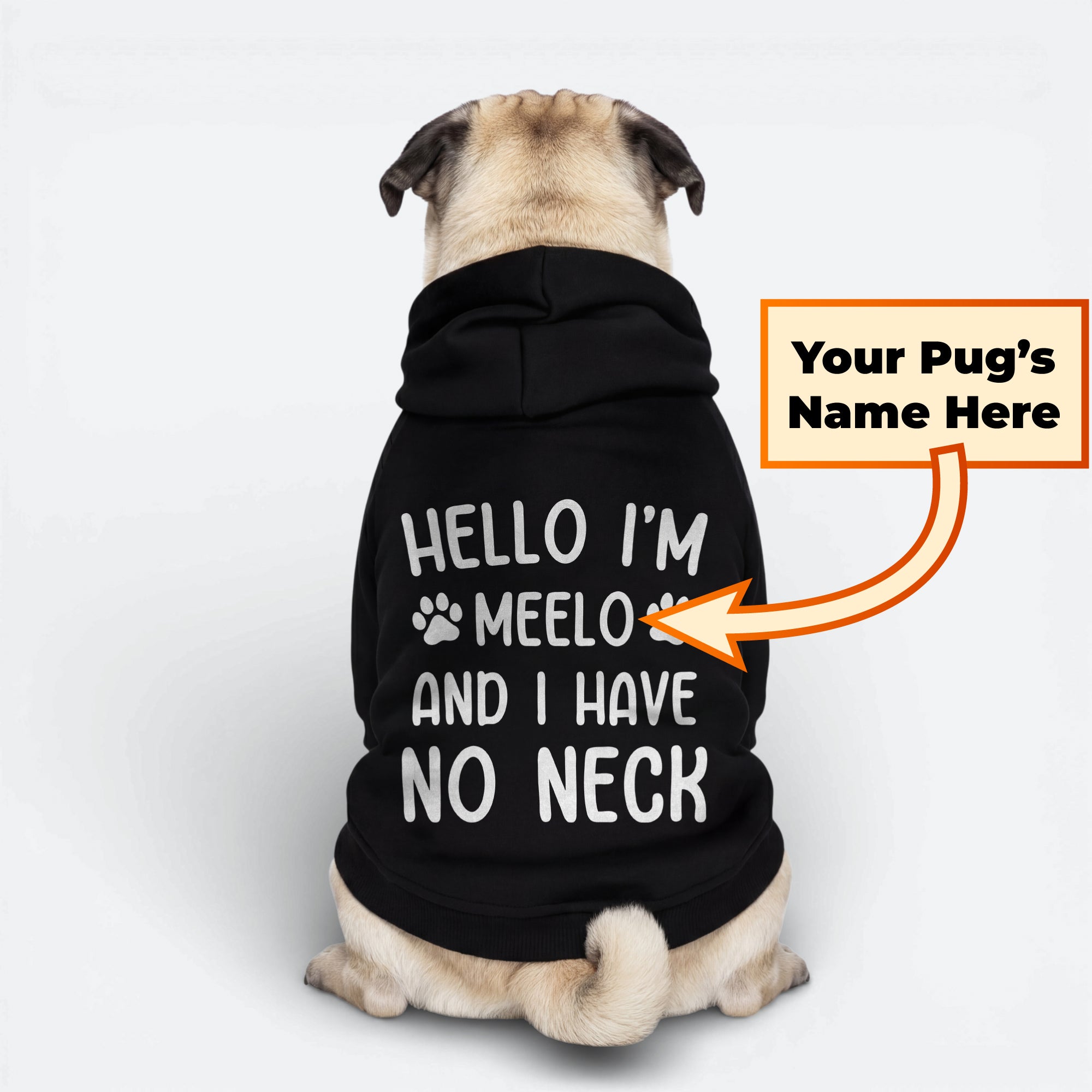 Mia - Personalized Pug Cotton Hoodie