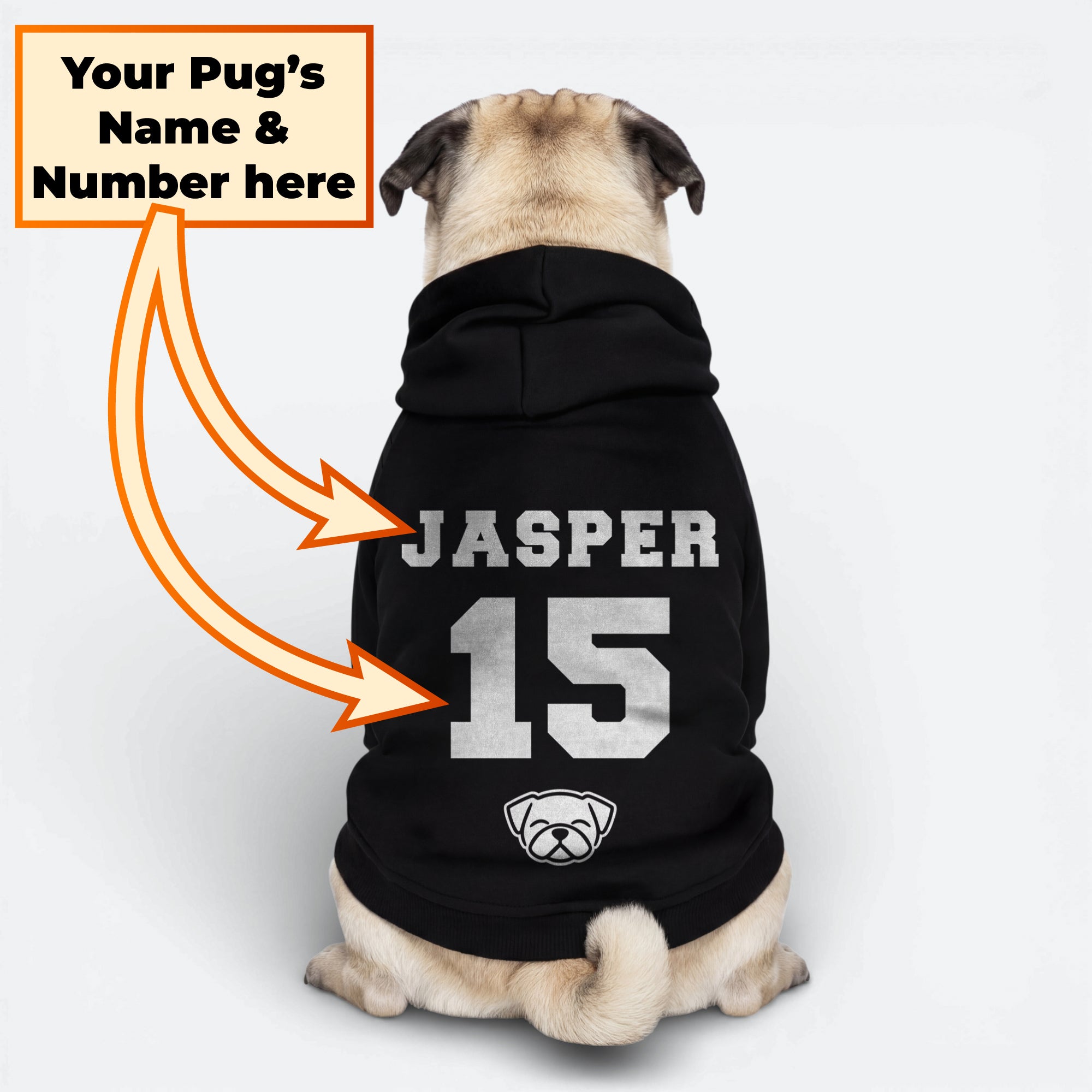 Jasper - Personalized Pug Cotton Hoodie