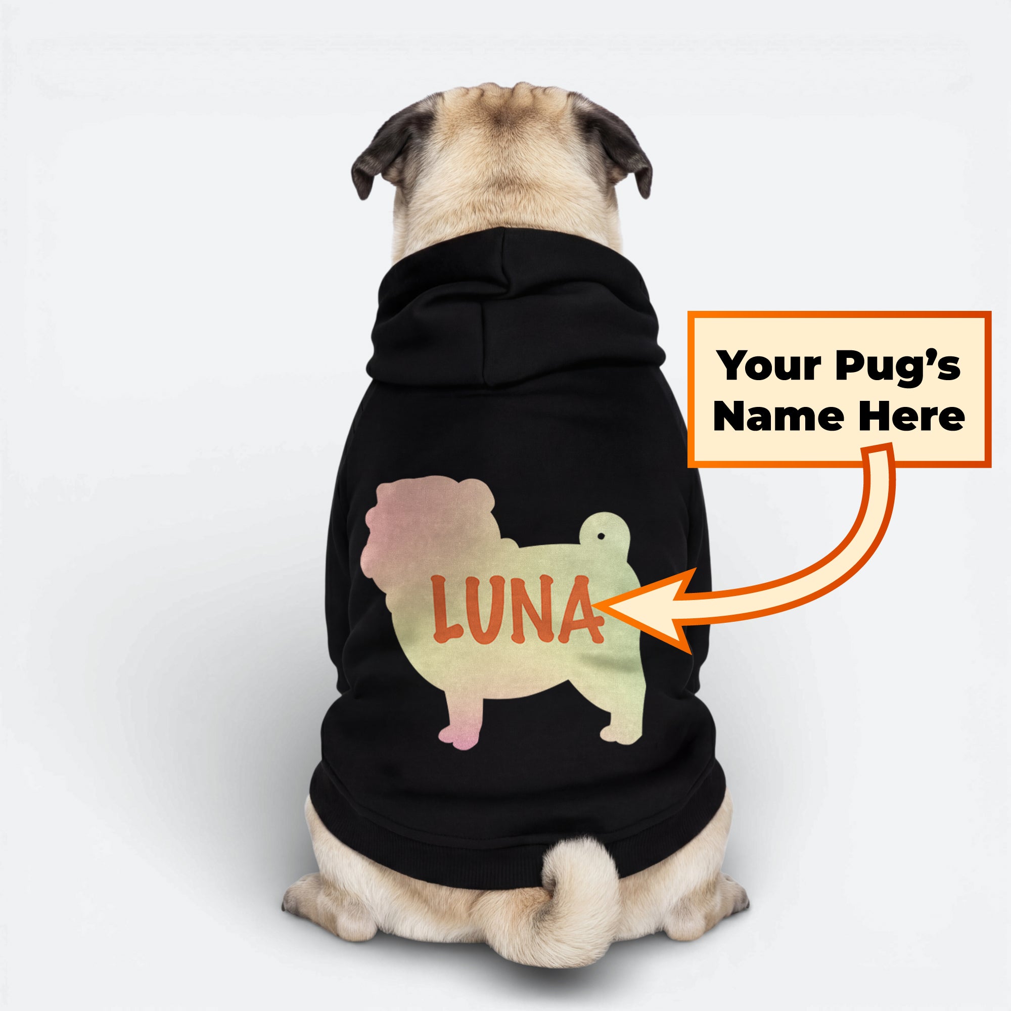 Zoe - Personalized Pug Cotton Hoodie