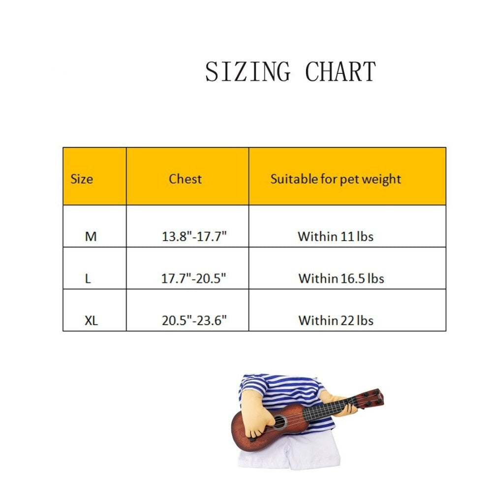 plush guitar costume for pugs