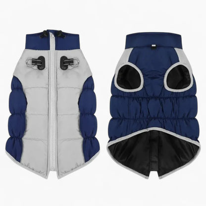Furvex Pug Reflective Winter Jacket – Waterproof Fleece Dog Coat with Leash Ring