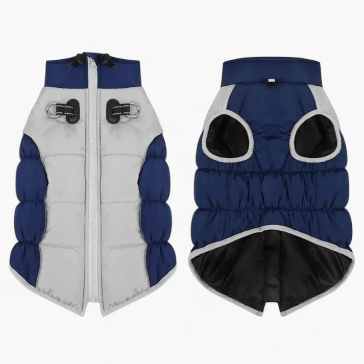 Furvex Pug Reflective Winter Jacket – Waterproof Fleece Dog Coat with Leash Ring