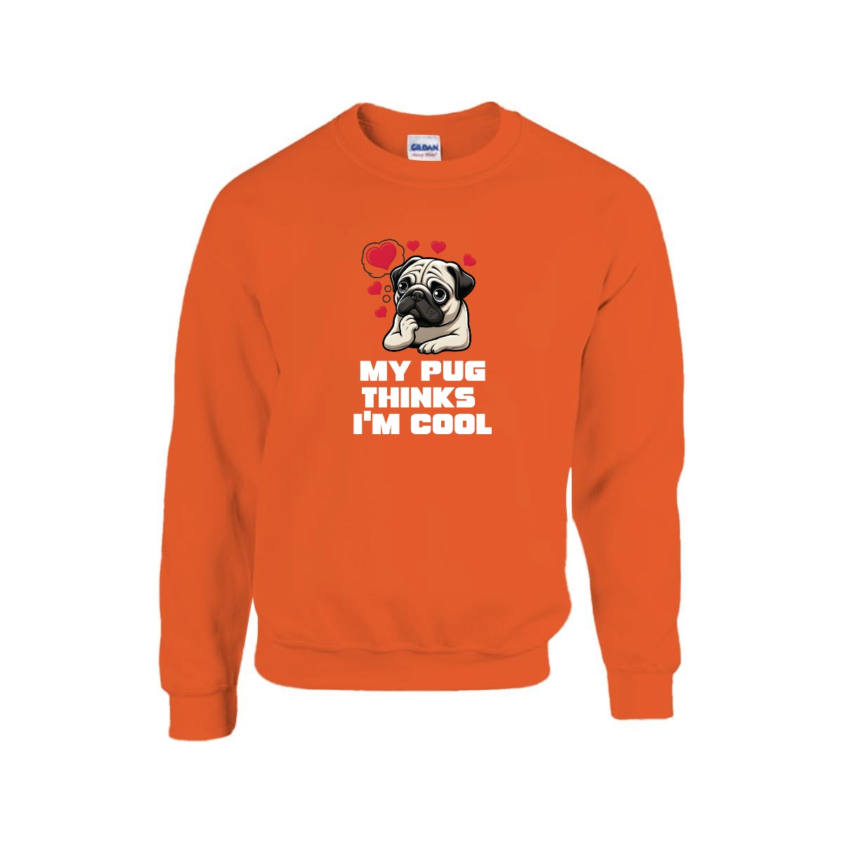 Pumpkin - Unisex Cotton Sweater for Pug Lovers