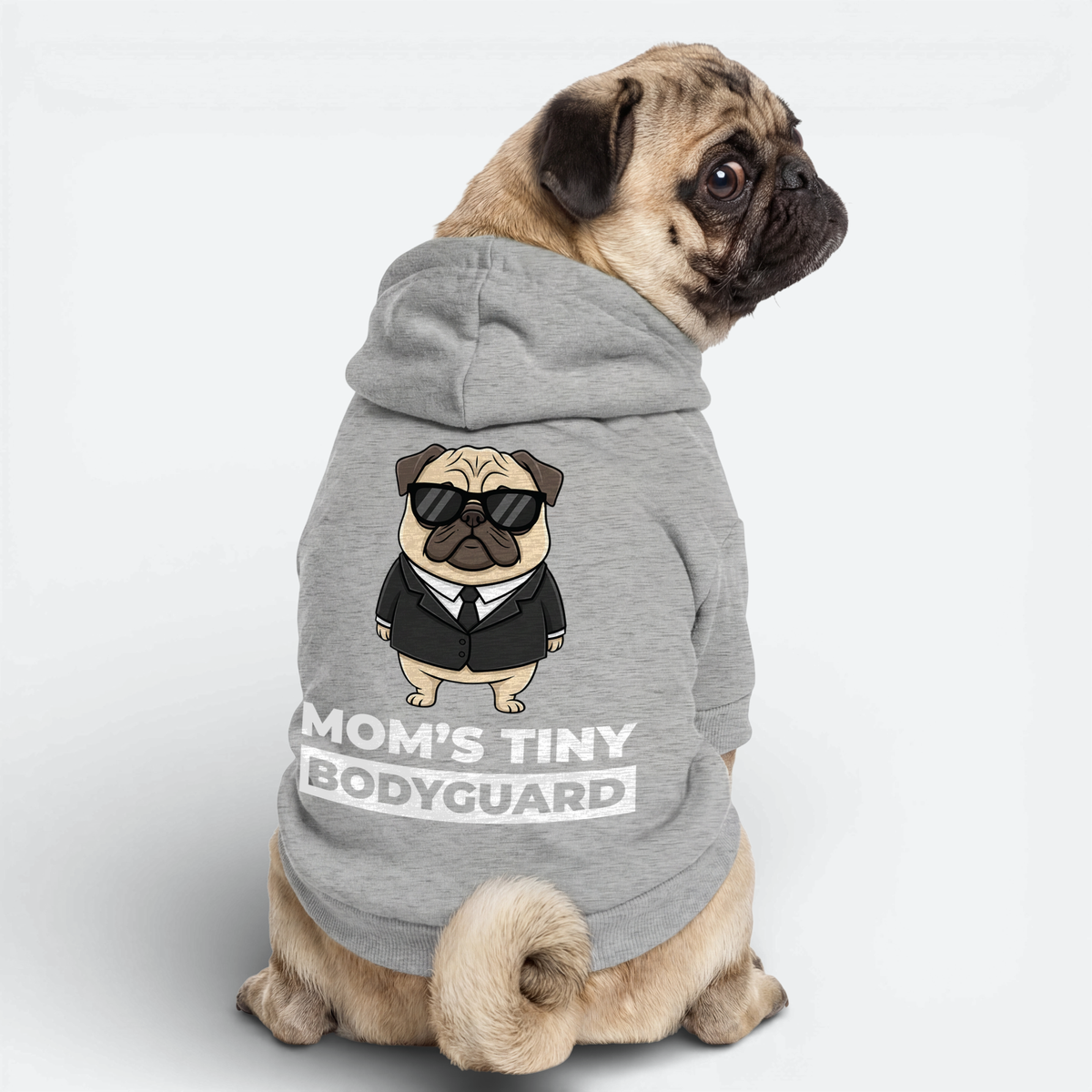 Charcoal - Pug Cotton Hoodie