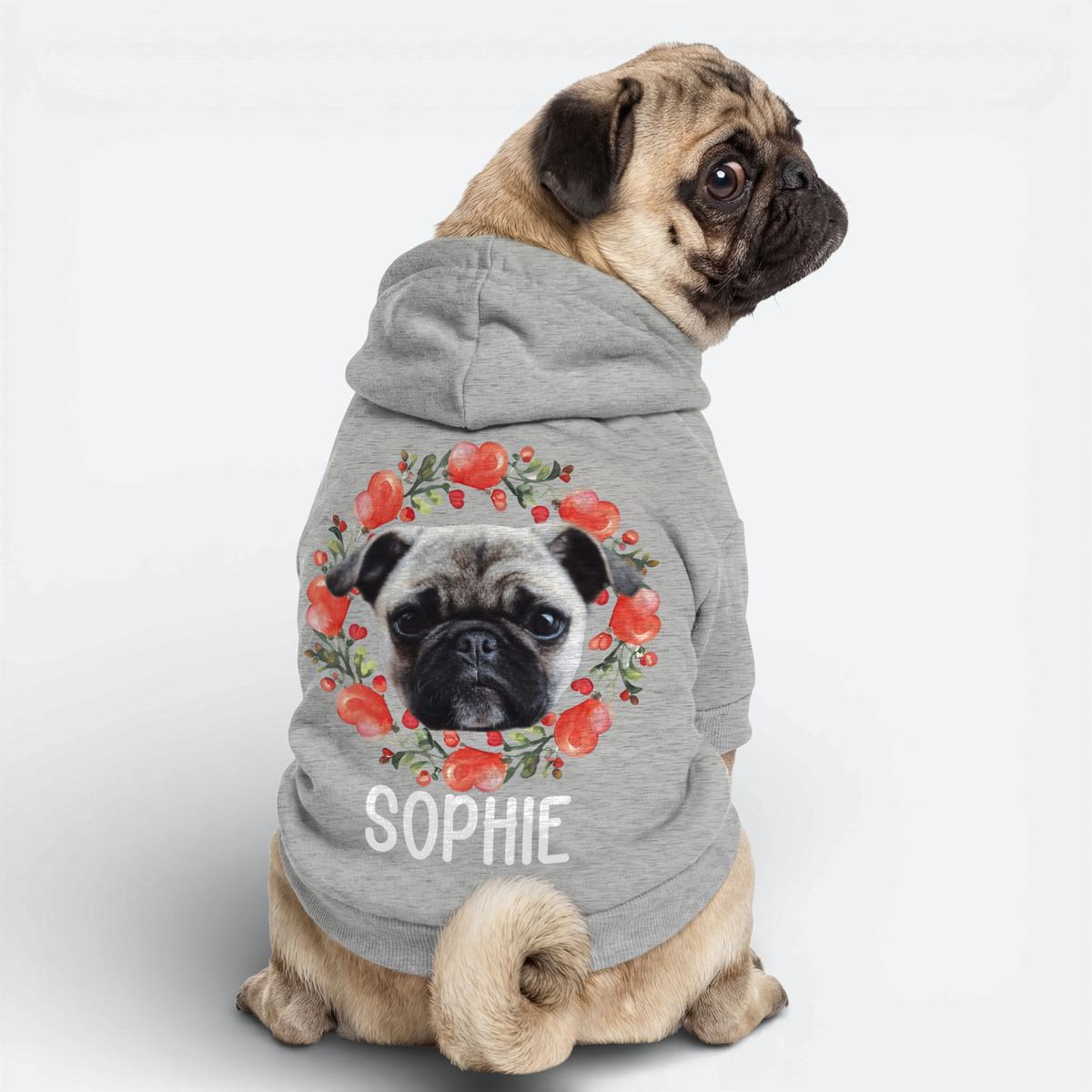 Sawyer - Personalized Pug Cotton Hoodie