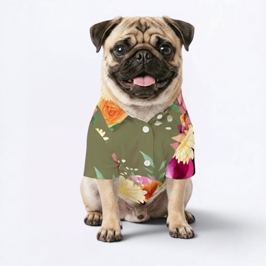 Blue - Pug Hawaiian Shirt