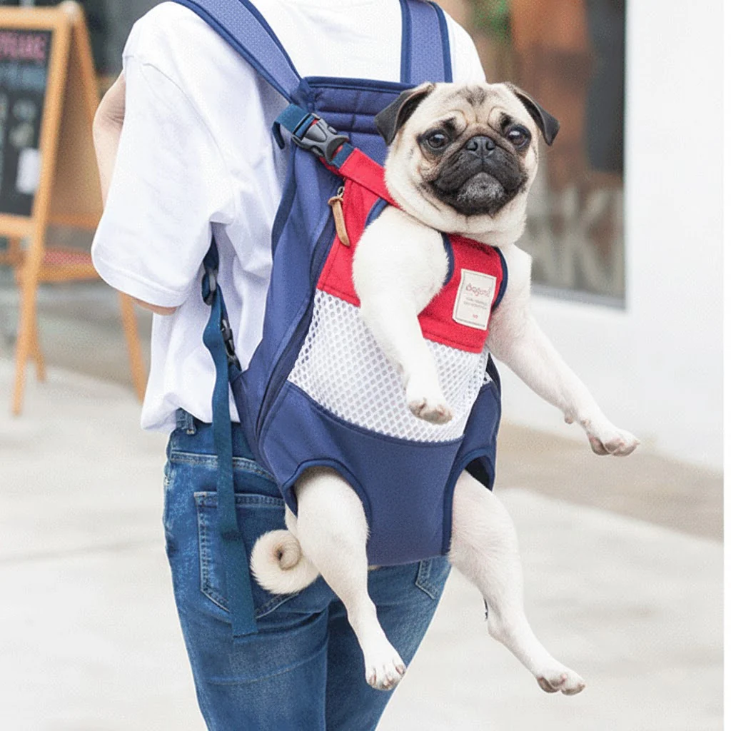 PawVent Pug Backpack Carrier – Breathable Front Back Carry Dog Backpack
