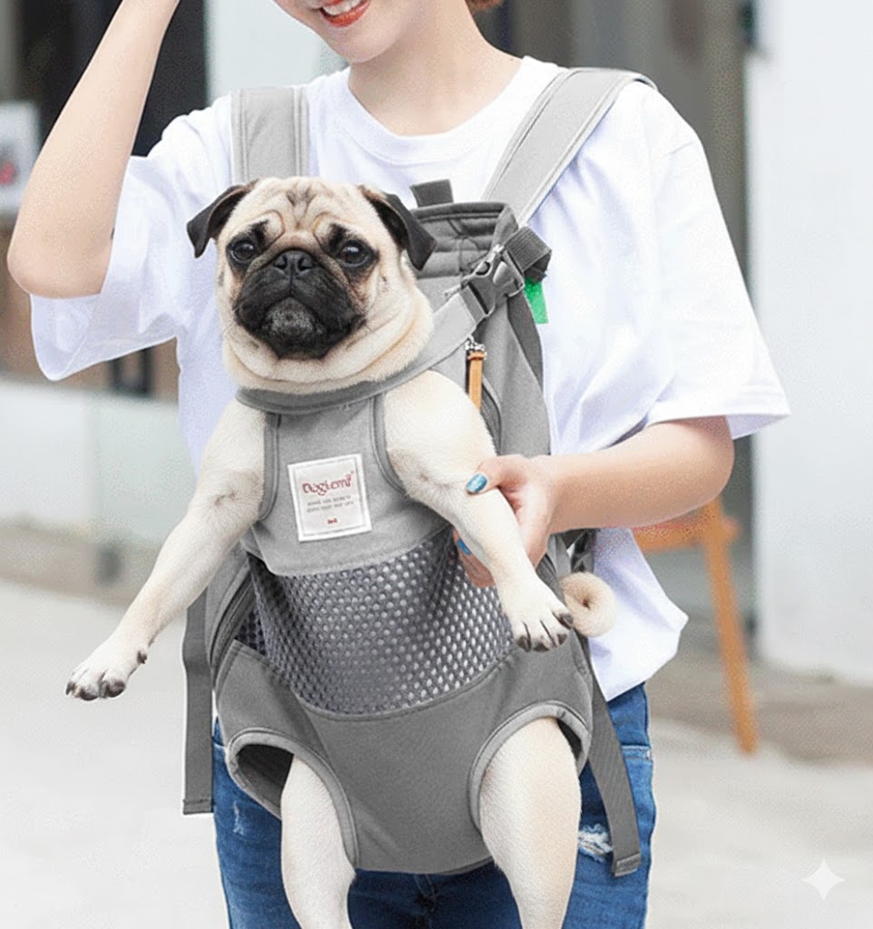 PawVent Pug Backpack Carrier Breathable Front Back Carry Dog Backpac pawvent-pug-backpack-carrier-breathable-front-back-carry-dog-backpac