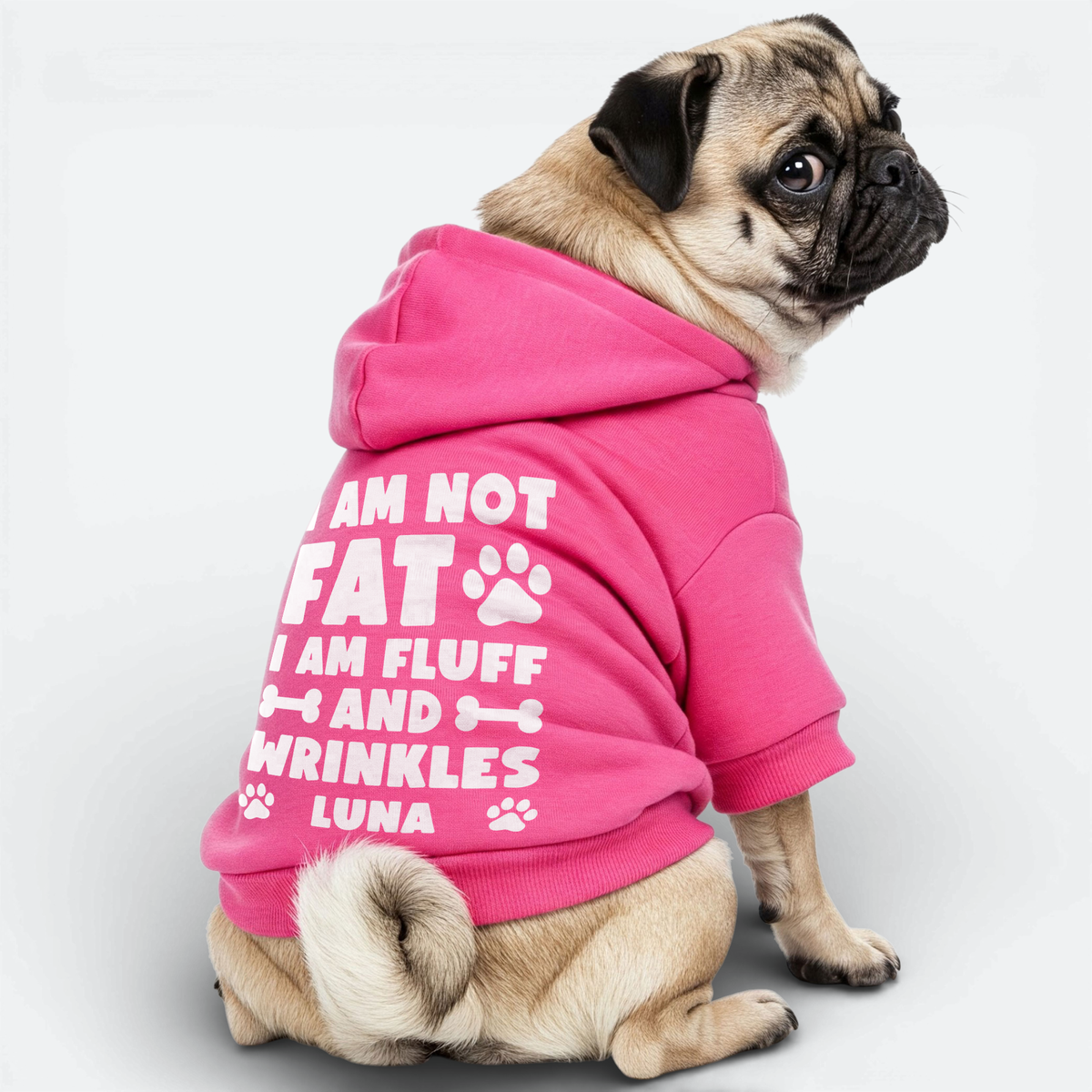 Izzy - Personalized Pug Cotton Hoodie