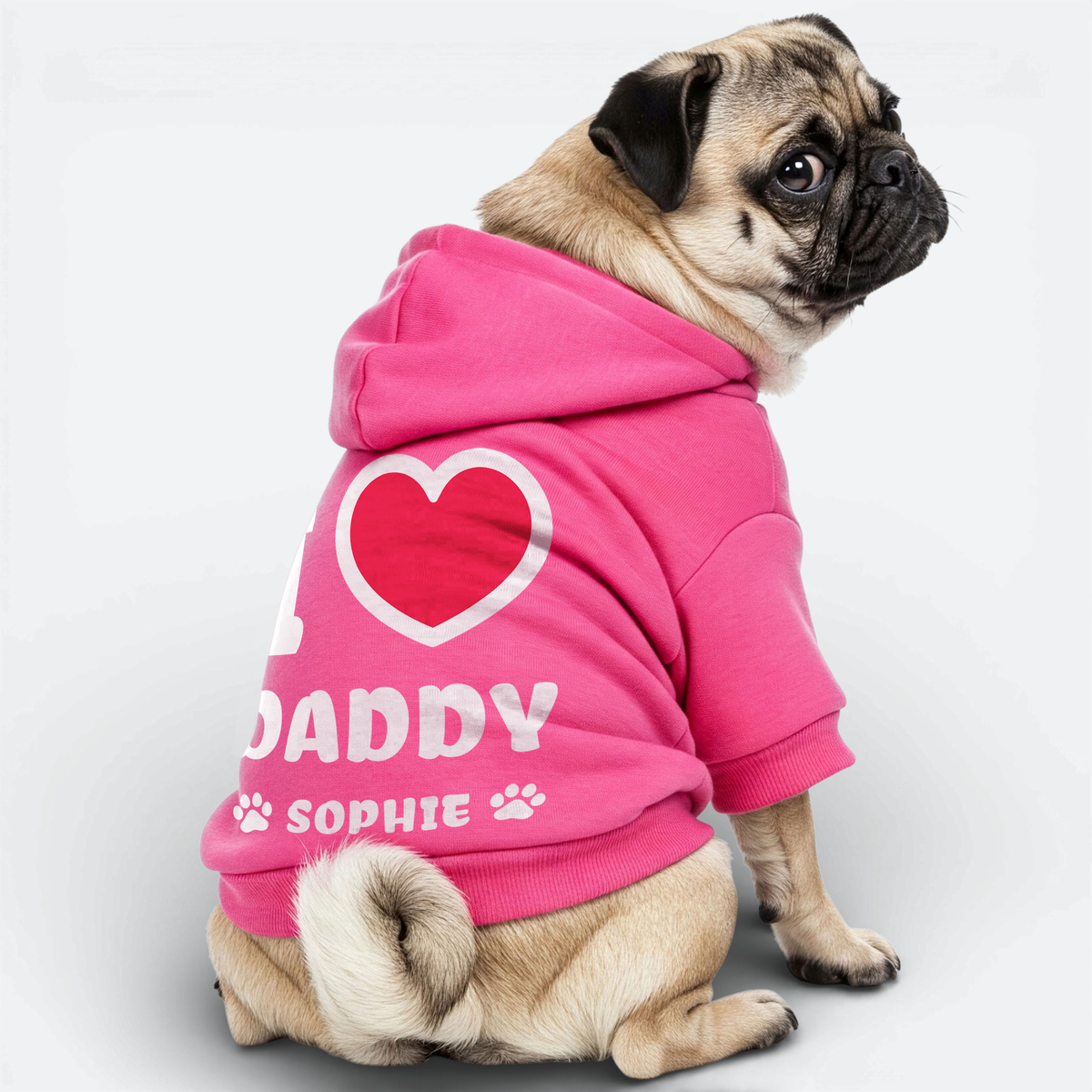 Rowan - Personalized Pug Cotton Hoodie