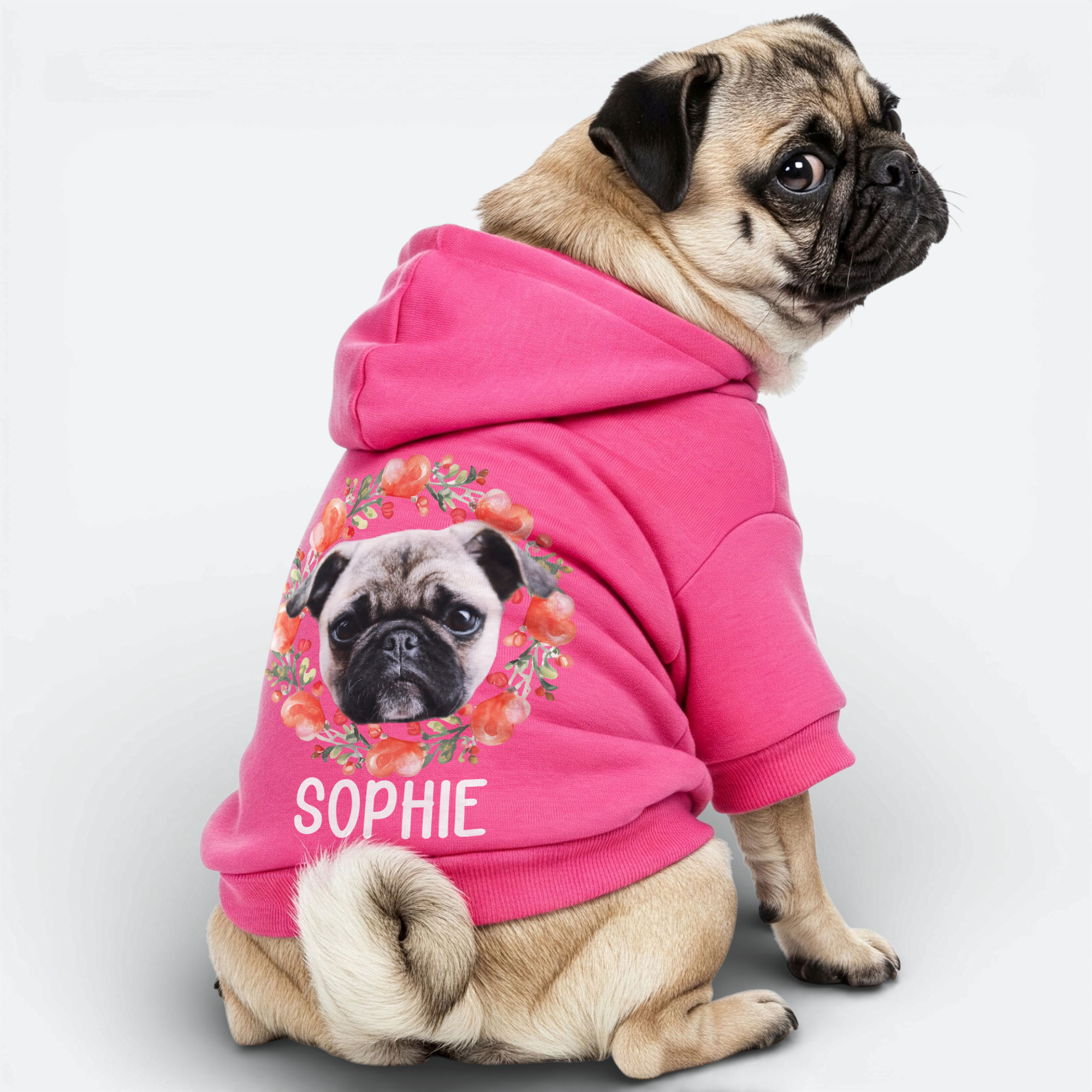 Sawyer - Personalized Pug Cotton Hoodie