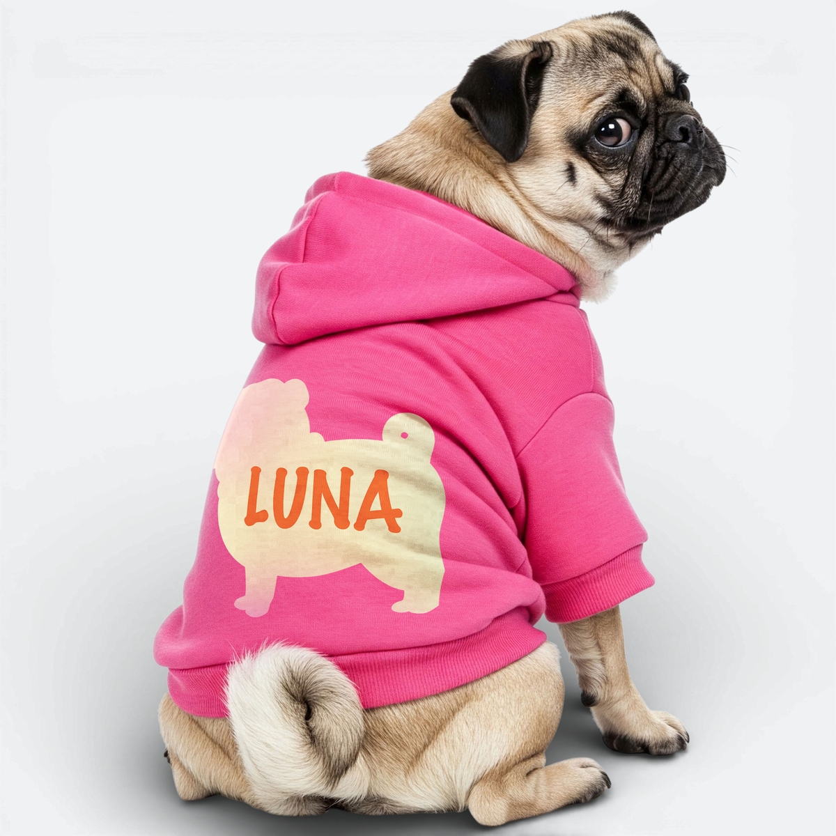 Zoe - Personalized Pug Cotton Hoodie