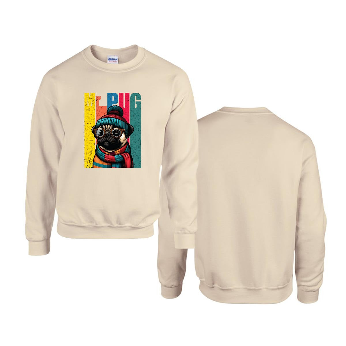 Bentley - Unisex Cotton Sweater for Pug Lovers