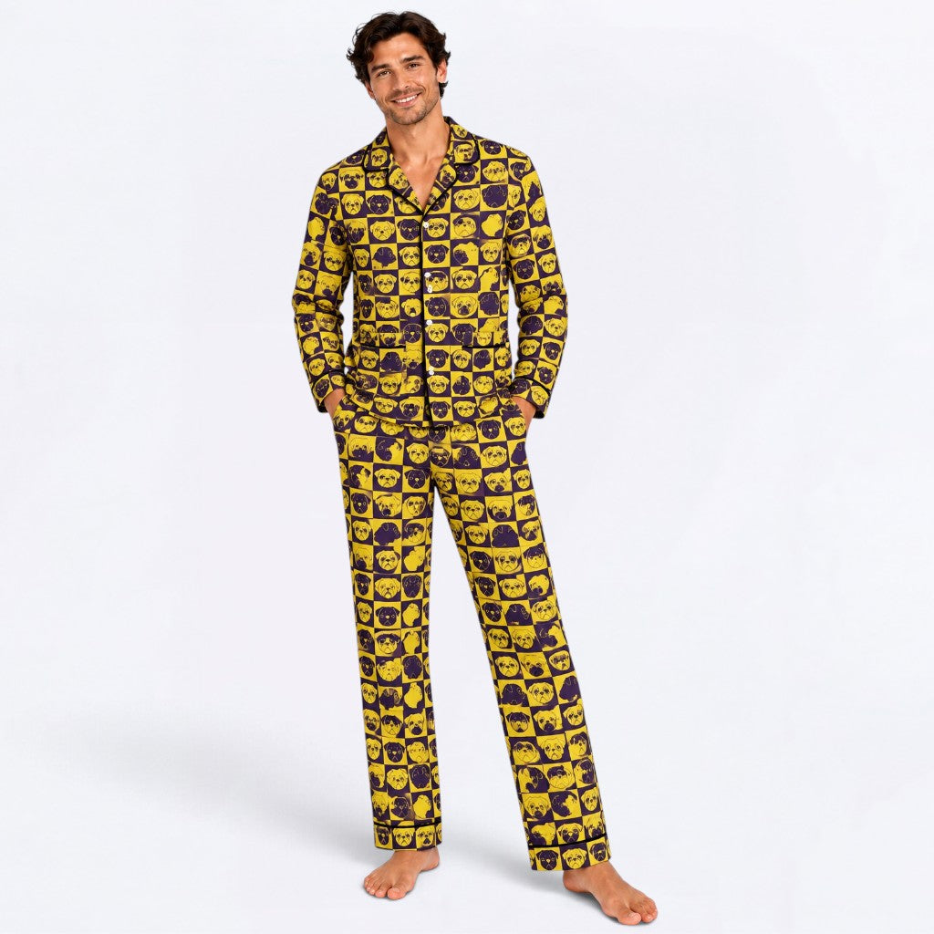 Theo - Matching Owner Pajama Set | Unisex Adult Sleepwear.