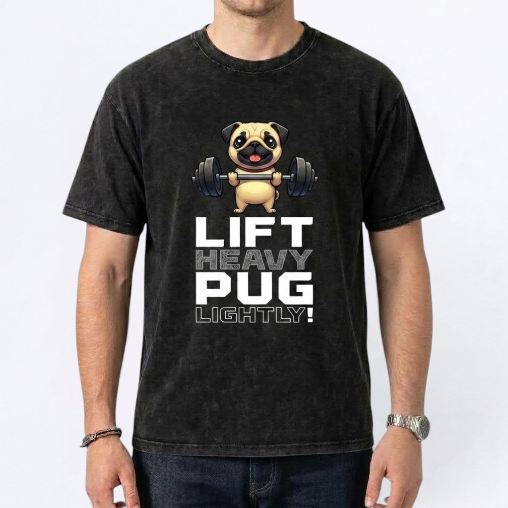 Tilly  - Snow Washed Pug T-Shirt – Oversized Heavyweight Cotton