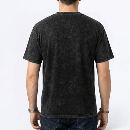 Woey - Snow Washed Pug T-Shirt – Oversized Heavyweight Cotton