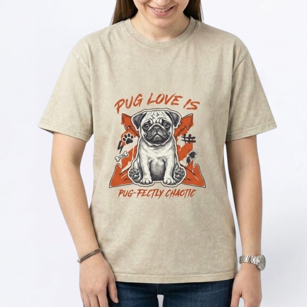 Apollo - Snow Washed Pug T-Shirt – Oversized Heavyweight Cotton