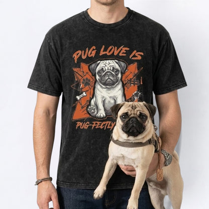 Apollo - Snow Washed Pug T-Shirt – Oversized Heavyweight Cotton