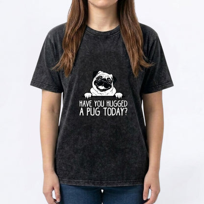 Blossom  - Snow Washed Pug T-Shirt – Oversized Heavyweight Cotton