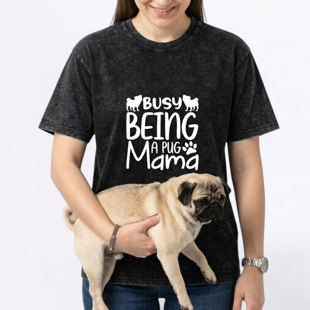 Cherry - Snow Washed Pug T-Shirt – Oversized Heavyweight Cotton