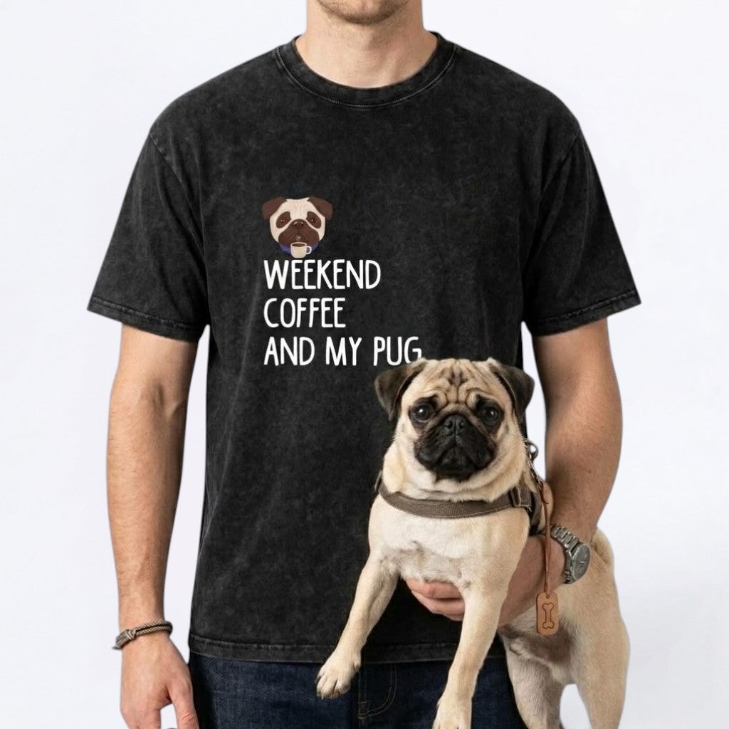 Ace - Snow Washed Pug T-Shirt – Oversized Heavyweight Cotton