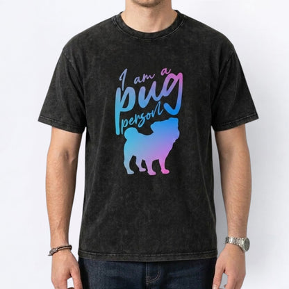 Hols - Snow Washed Pug T-Shirt – Oversized Heavyweight Cotton