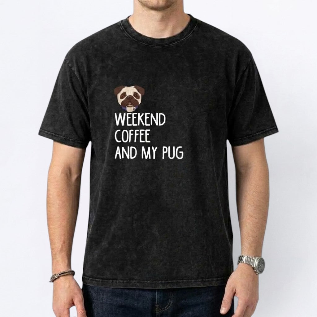Ace - Snow Washed Pug T-Shirt – Oversized Heavyweight Cotton