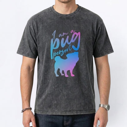 Hols - Snow Washed Pug T-Shirt – Oversized Heavyweight Cotton