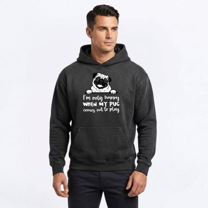 Roxy - Heavyweight Sunfade Pug Lover Hoodie – Oversized Streetwear Fit