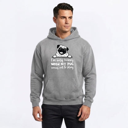 Roxy - Heavyweight Sunfade Pug Lover Hoodie – Oversized Streetwear Fit