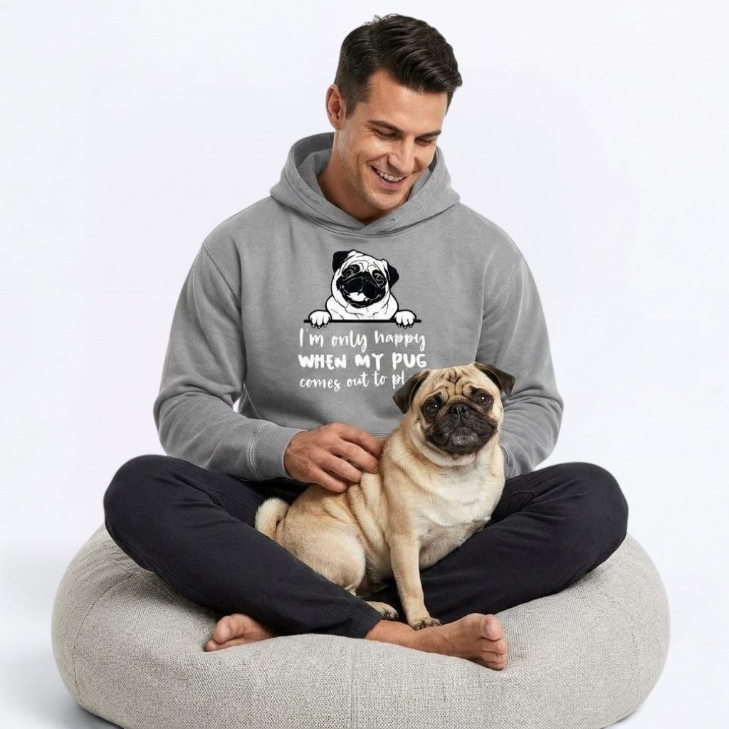 Roxy - Heavyweight Sunfade Pug Lover Hoodie – Oversized Streetwear Fit
