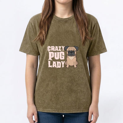Blue  - Snow Washed Pug T-Shirt – Oversized Heavyweight Cotton