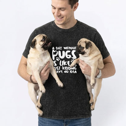 Cleo  - Snow Washed Pug T-Shirt – Oversized Heavyweight Cotton