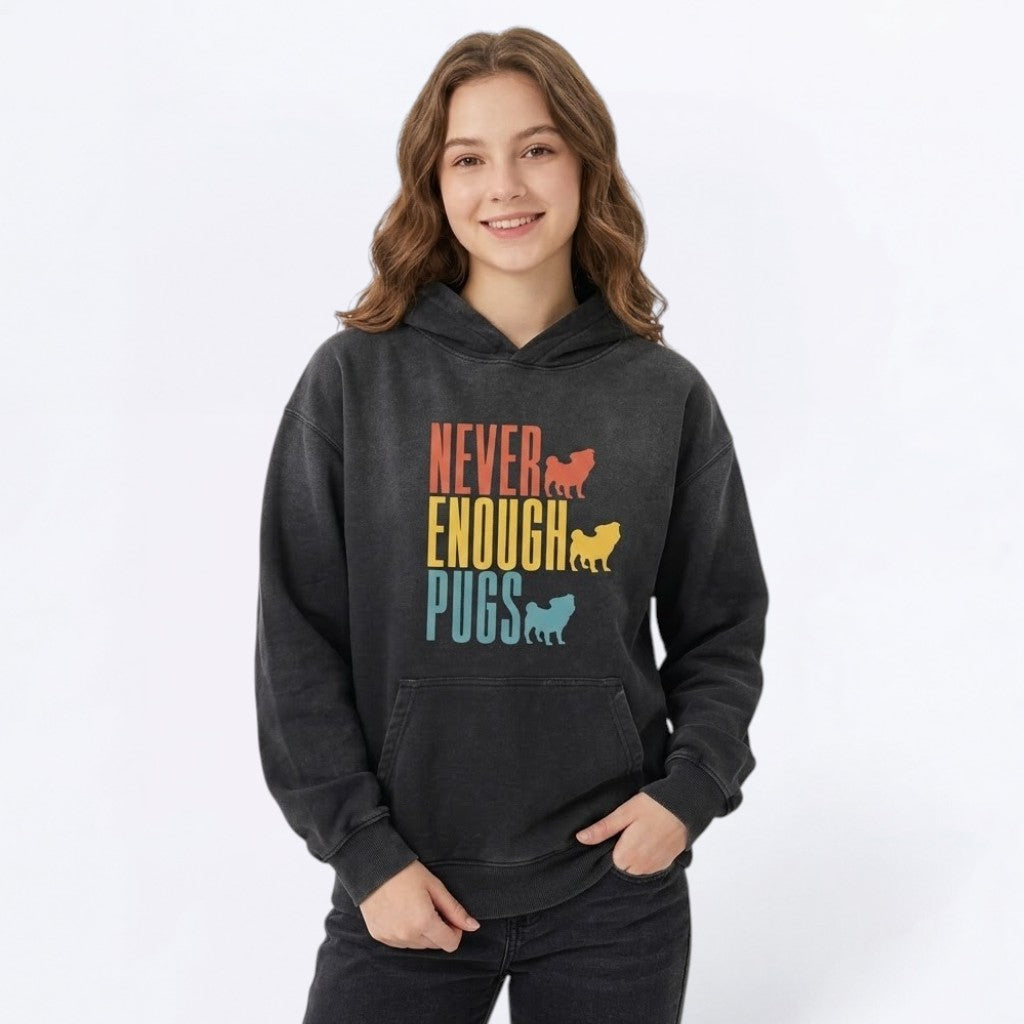 Luna - Heavyweight Sunfade Pug Lover Hoodie – Oversized Streetwear Fit