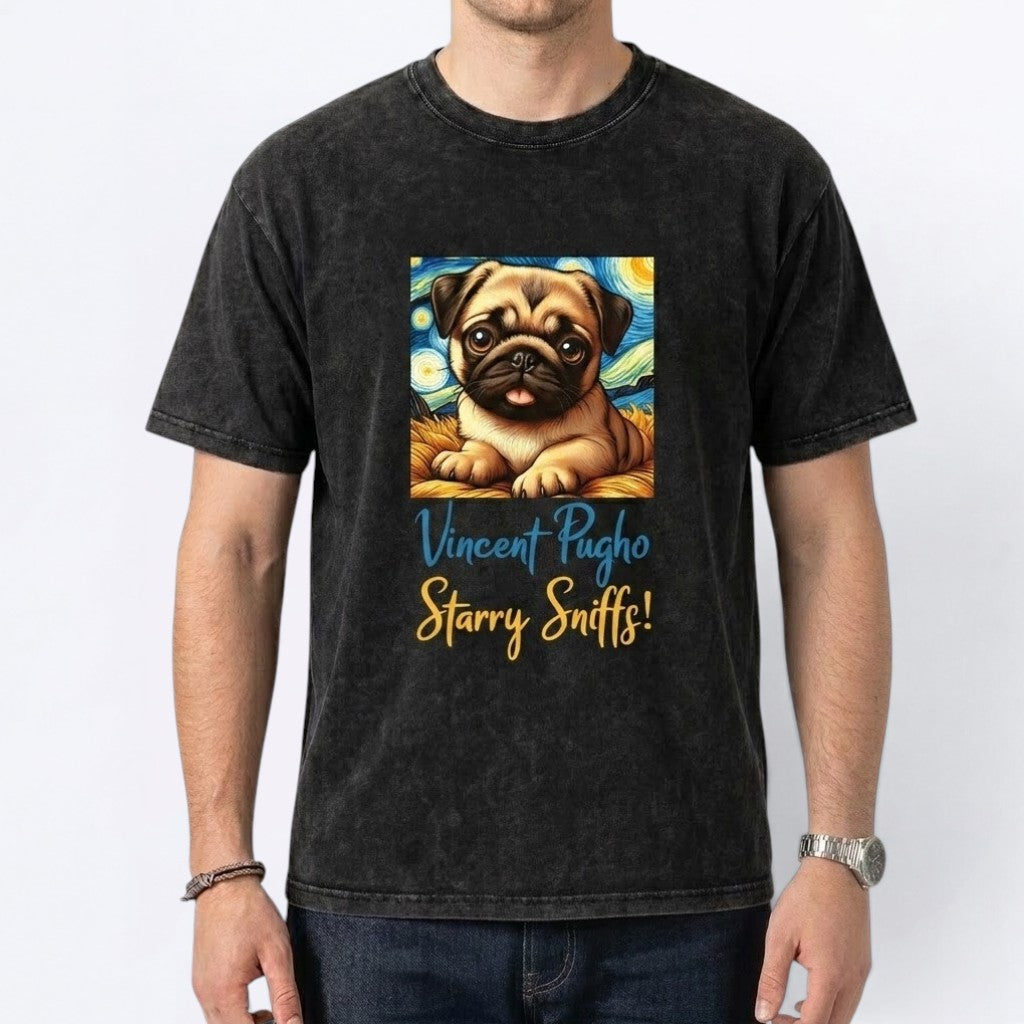 Maple  - Snow Washed Pug T-Shirt – Oversized Heavyweight Cotton