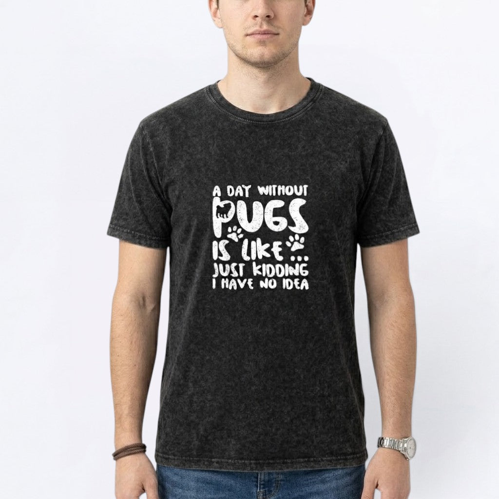 Cleo  - Snow Washed Pug T-Shirt – Oversized Heavyweight Cotton