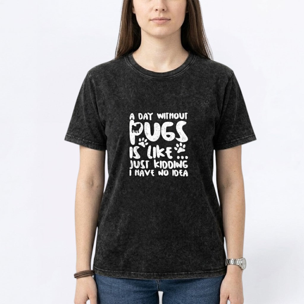 Cleo  - Snow Washed Pug T-Shirt – Oversized Heavyweight Cotton