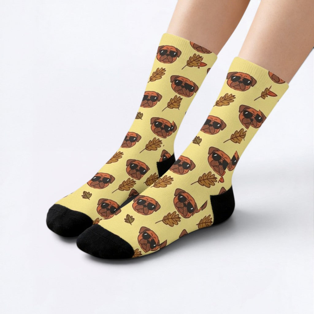Zoey - Funny Pug Socks | Unisex  Crew Socks