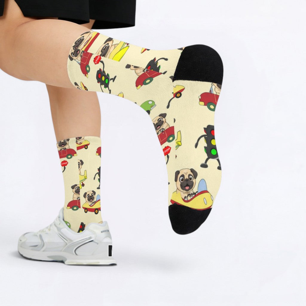 Bruno - Funny Pug Socks | Unisex Crew Socks