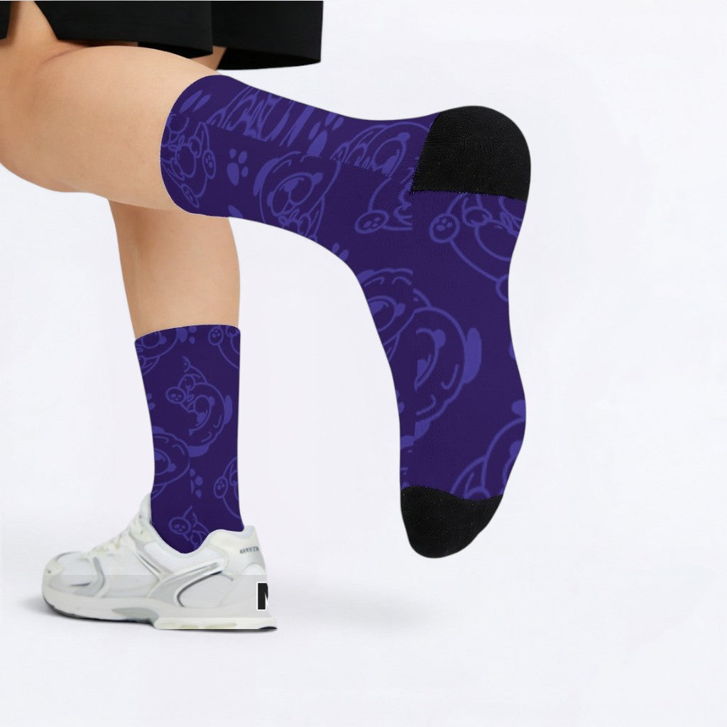 Zoey - Funny Pug Socks | Unisex Crew Socks