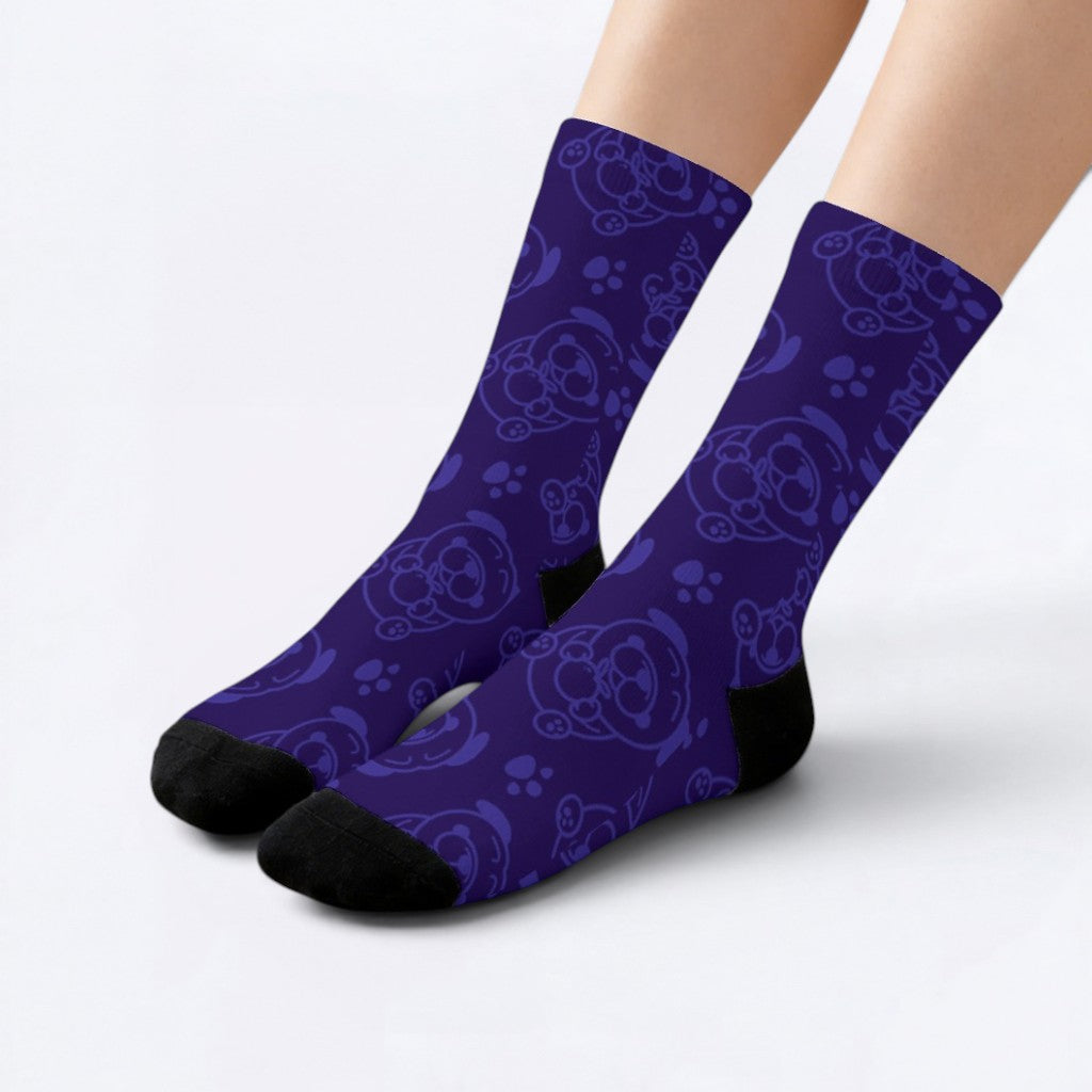 Zoey - Funny Pug Socks | Unisex Crew Socks