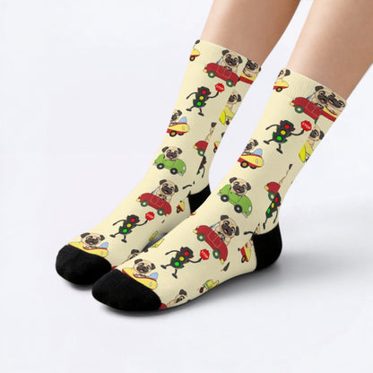 Bruno - Funny Pug Socks | Unisex Crew Socks