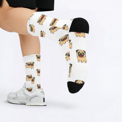 Chester - Funny Pug Socks | Unisex Crew Socks