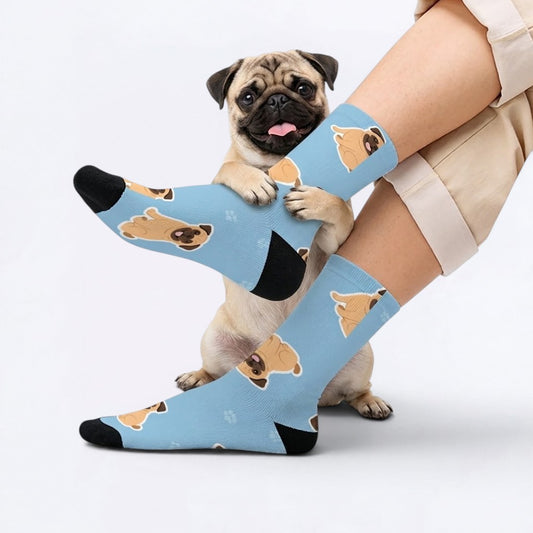 Harle  - Funny Pug Socks | Unisex Crew Socks