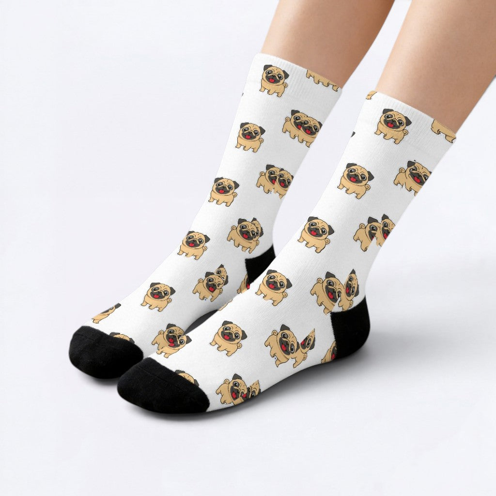 Chester - Funny Pug Socks | Unisex Crew Socks