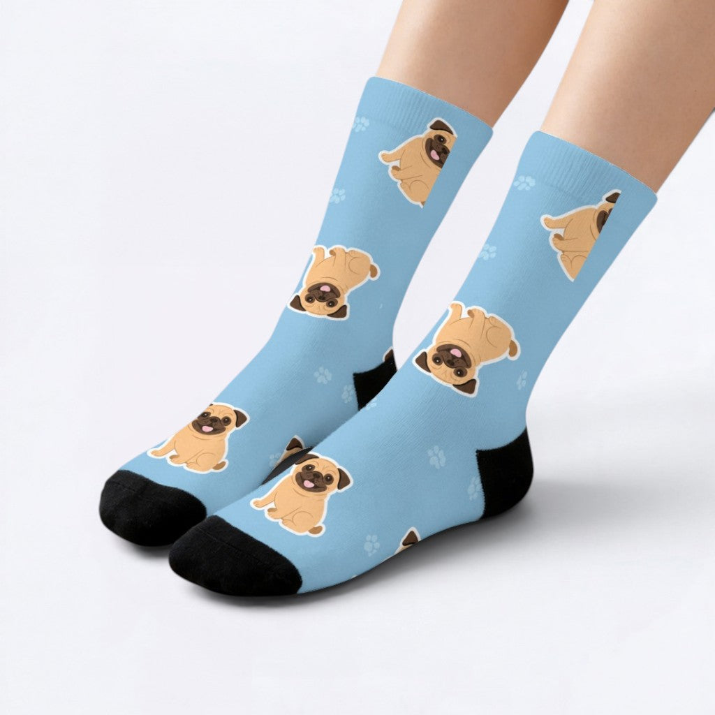 Harle  - Funny Pug Socks | Unisex Crew Socks