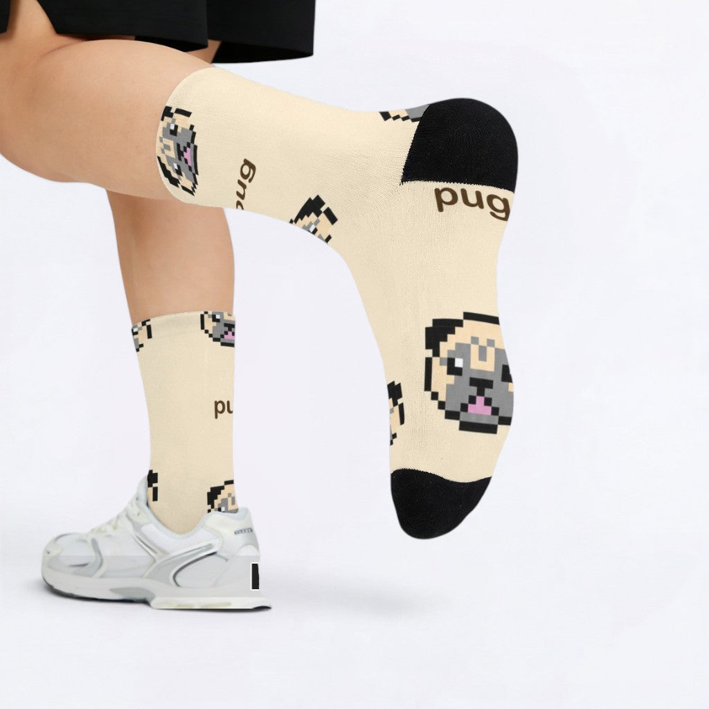 Luna  - Funny Pug Socks | Unisex Crew Socks