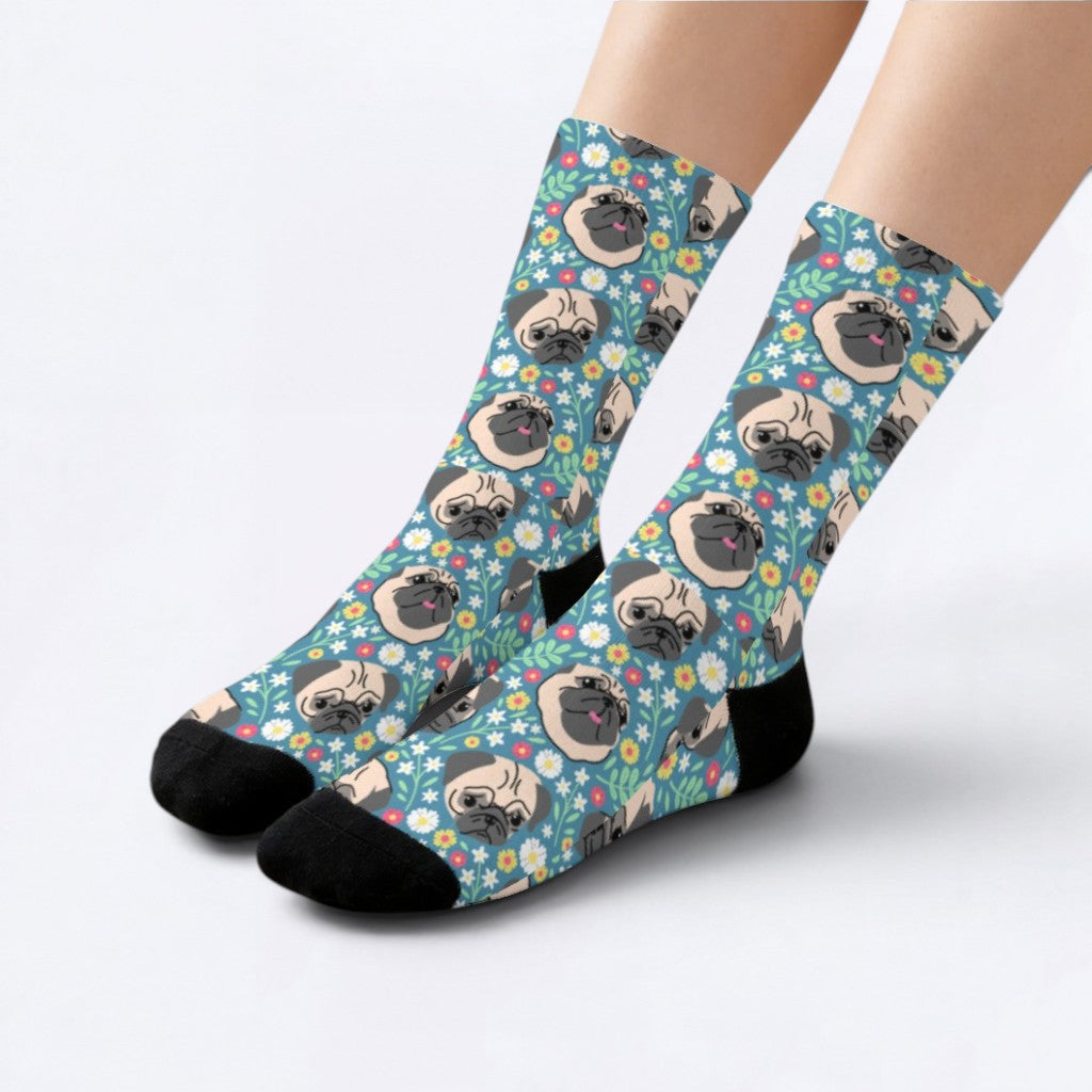 Buttercup  - Funny Pug Socks | Unisex Crew Socks