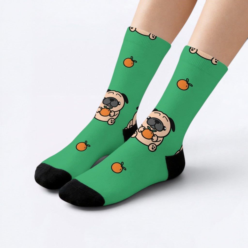 Roxy  - Funny Pug Socks | Unisex Crew Socks